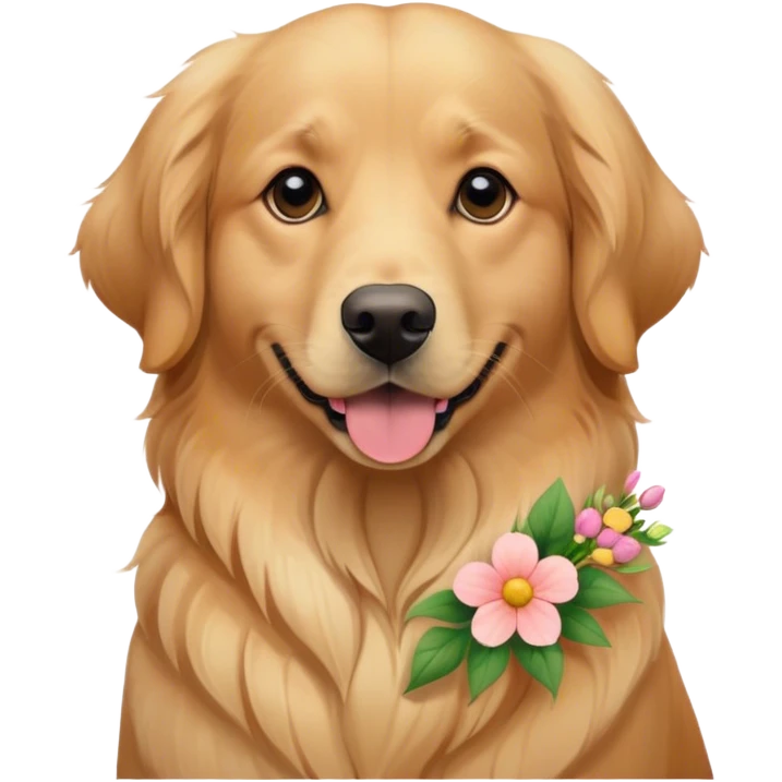 Dog with flowers emoji