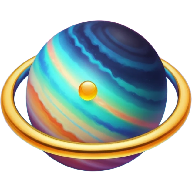 gradient planet planet with ring, glowing emoji