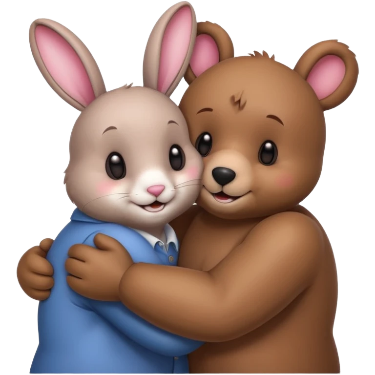 Bunny and bear in love 😘 emoji