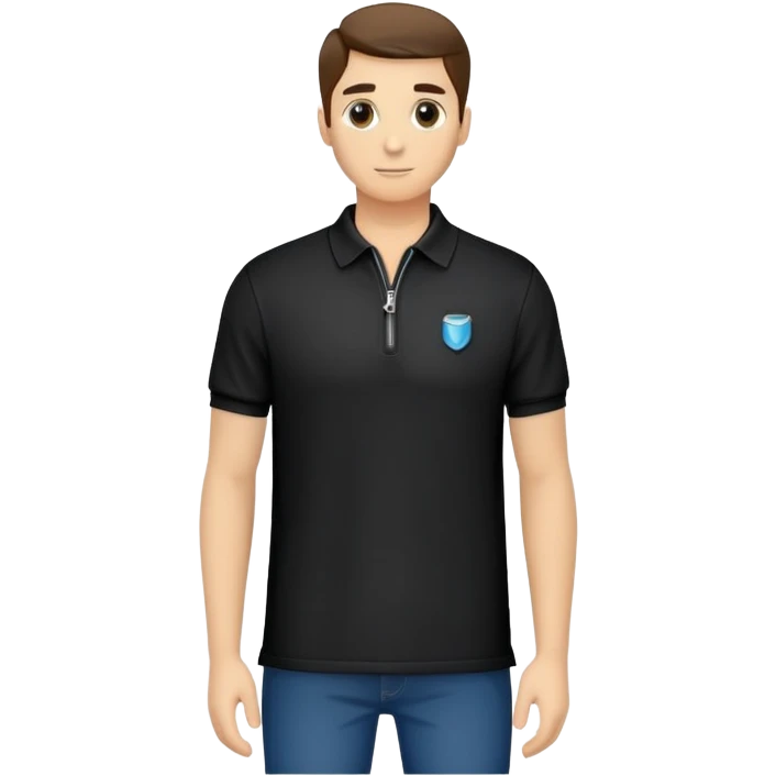 Black polo shirt with zipper emoji