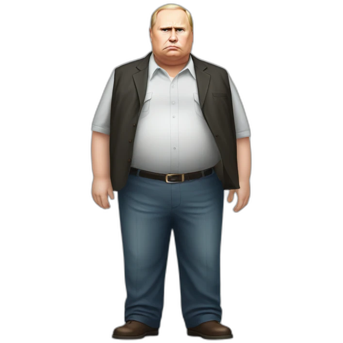 Vladimir Poutine morbidly obese Shooting nobody full body emoji