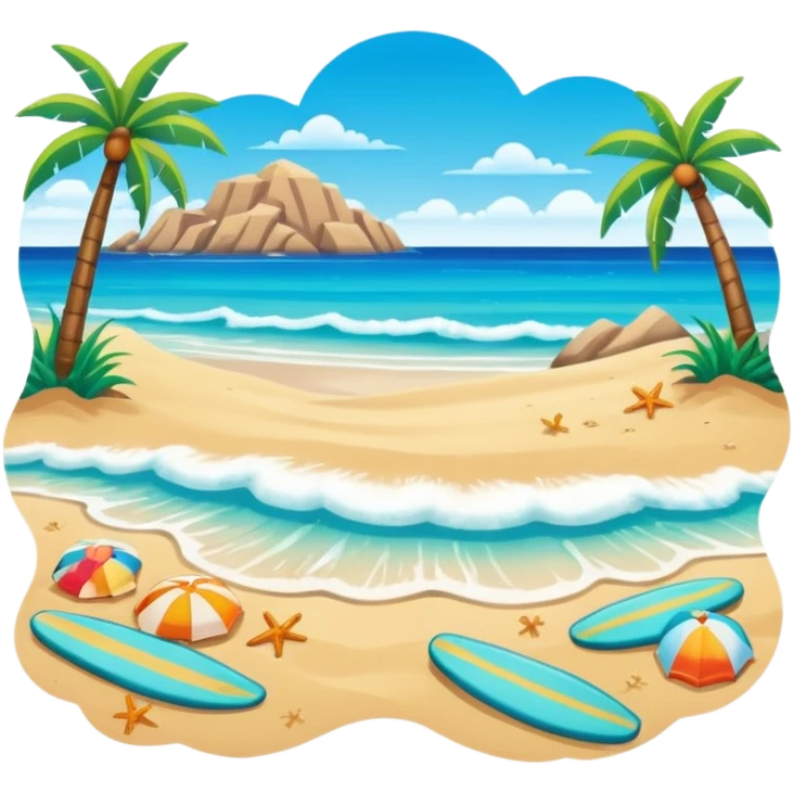 Stickers de playa emoji