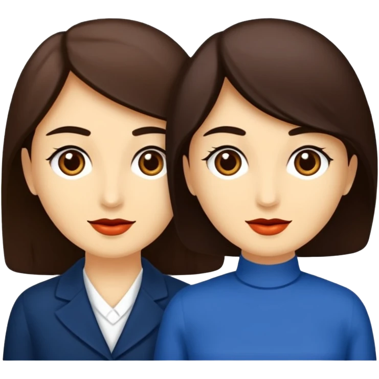 Uzun kahverengi dalgalı saçlı kahverengi gözlü esmer perçemli üzerinde lacivert parmak detaylı body olan bir kız yap saçları kabarık olmasın emoji