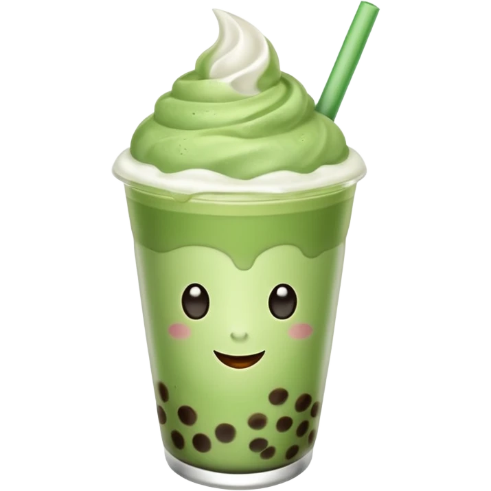 matcha latte with boba and ice without sticks and add a lil coffee  emoji