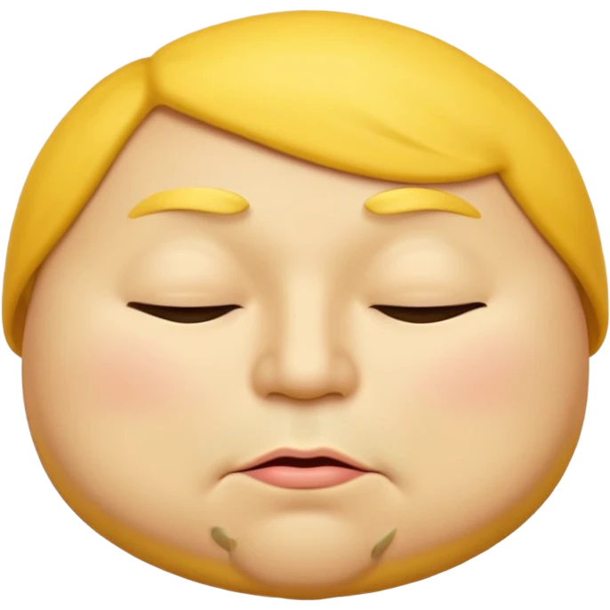 A male emoji with big fat lips with it’s eyes closed not smiling with its mouth closed and it’s yellow emoji
