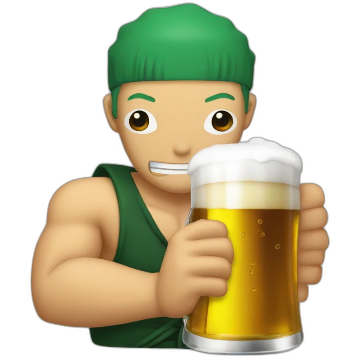 Zoro qui bois une  bière emoji