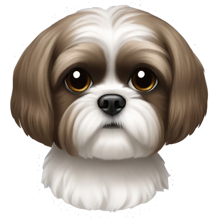 brunette shih tzu white girl cute short hair  emoji