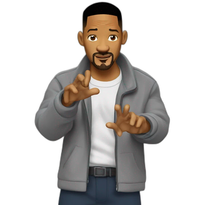 will smith haciendo seña de stop emoji