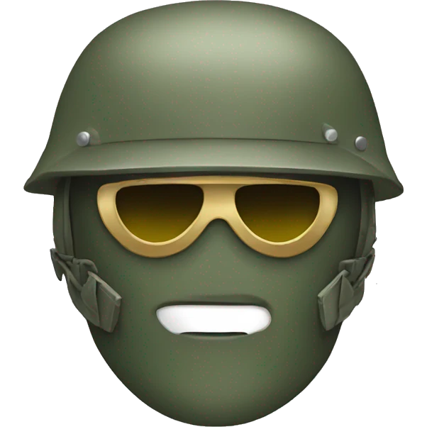 military emoji with metal mask emoji