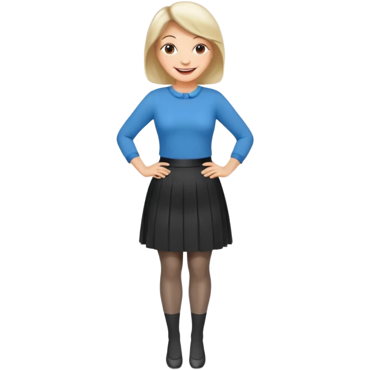 a fashionable middle aged woman, wearing skirt and tights  emoji