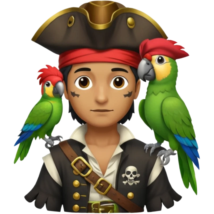 Walker + parrot on shoulder, Pet Walkers, Full body emoji
