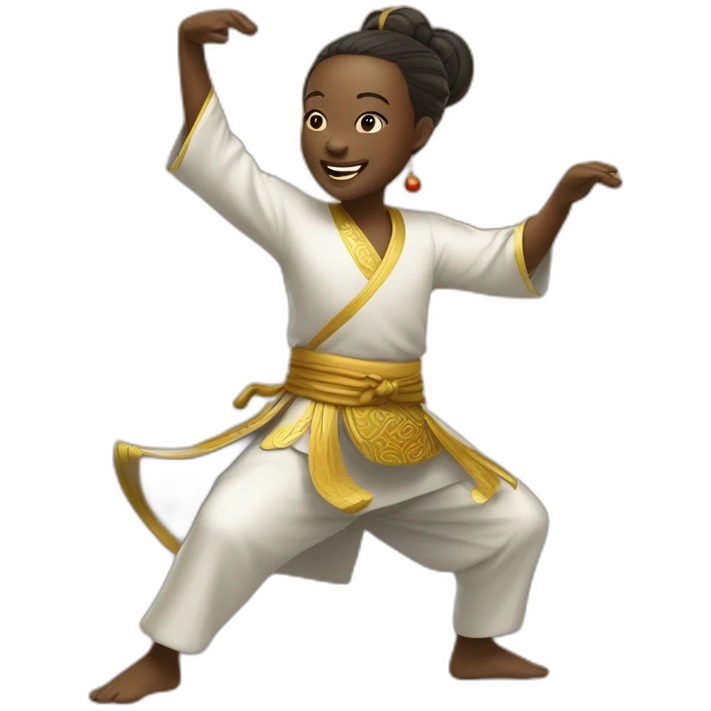 Chinois qui danse avec un africain emoji