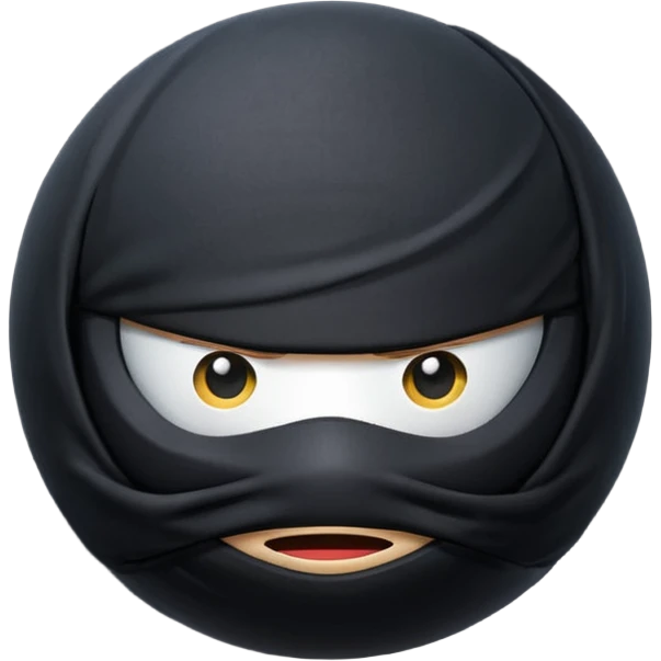 Black fabric Limbless ninja ball sphere! It’s rollable emoji