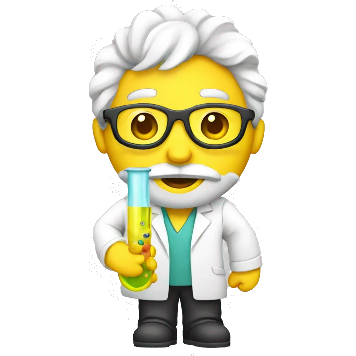 scientist with a yellow skin holding a science tube emoji