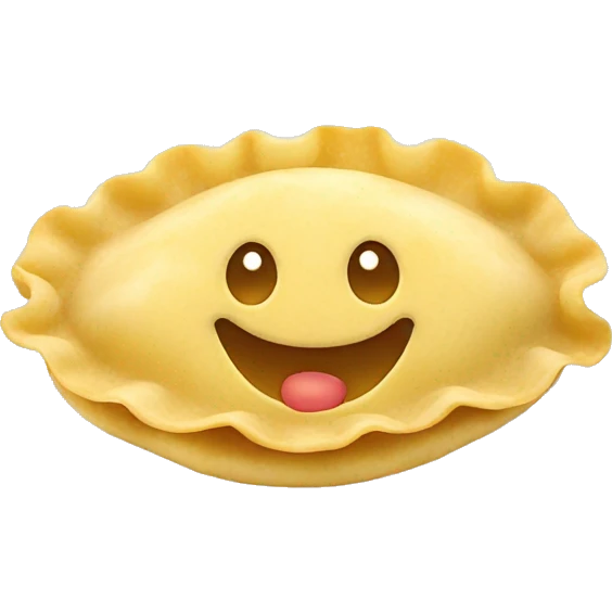 Ravioli with a smile emoji