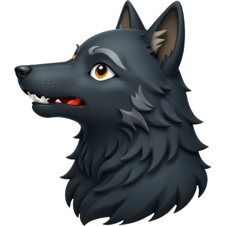 Black wolf howling emoji