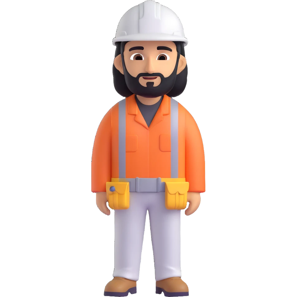 Arab in a worker's helmet, full length emoji