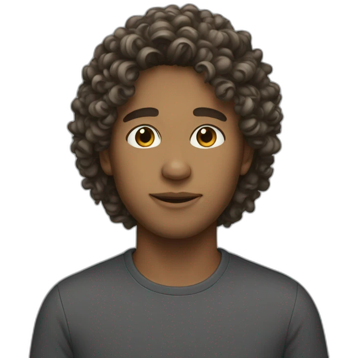 lboy long curly hair emoji