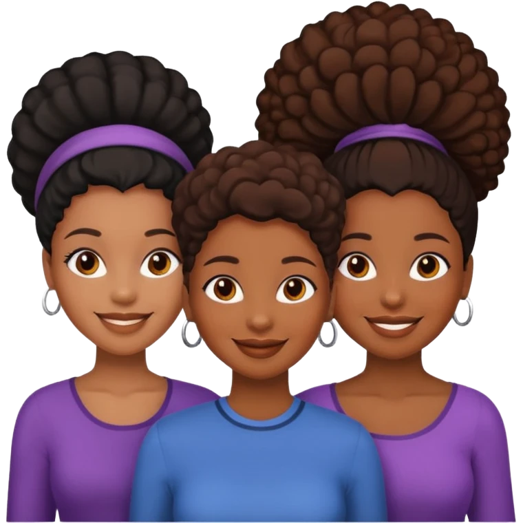 Two black girls and one mom emoji