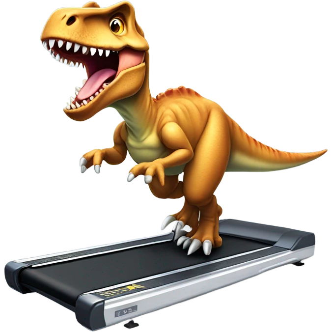 dinosaur runs on a treadmill emoji