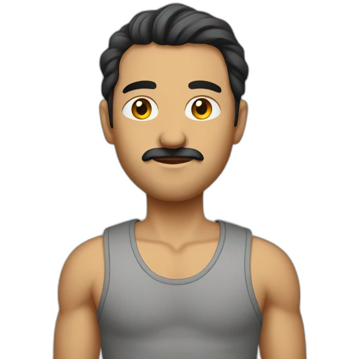 turkish perosn wearing tanktop, facing sideways emoji