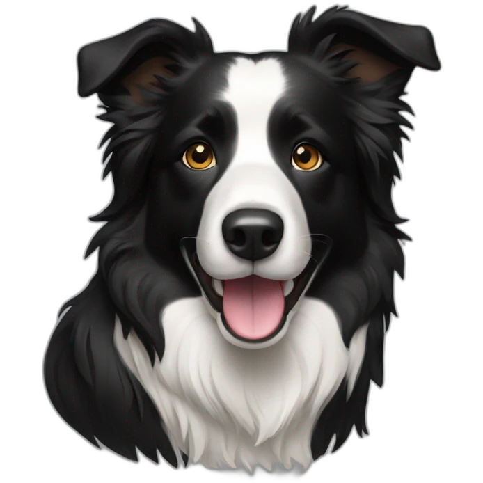 black border collie dog emoji