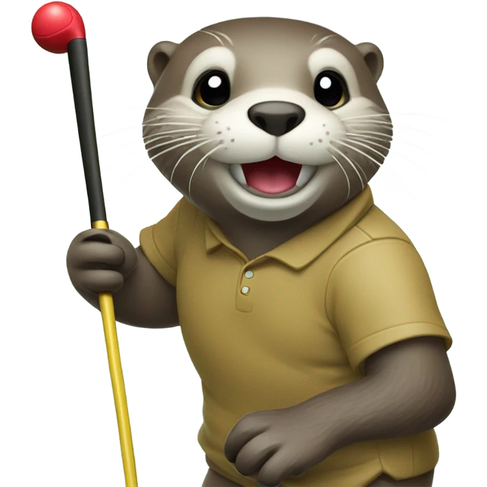 Otter playing golf emoji