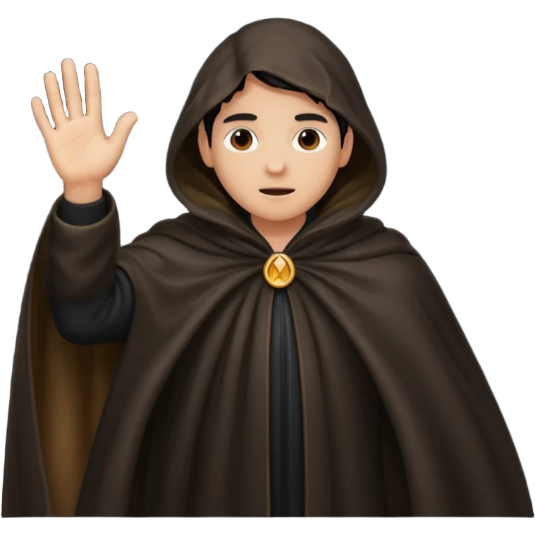 Cloak blowing away, character reaching after it emoji