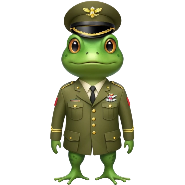 A frog in the army emoji
