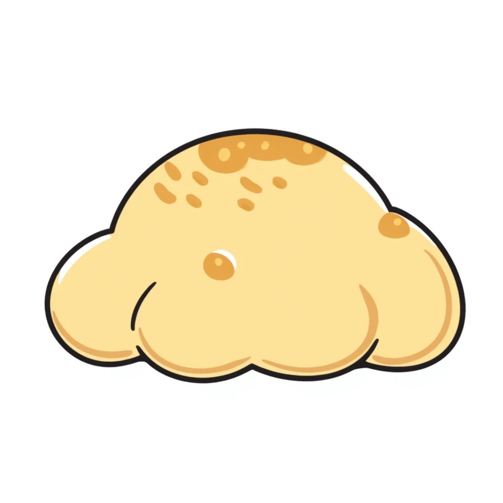 Korean egg bread, hand-drawn doodle style emoji