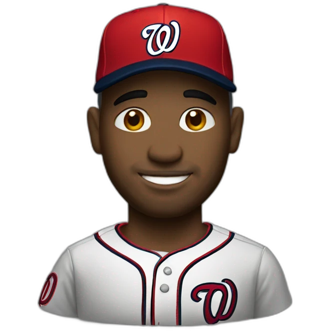 Man with Washington nationals hat emoji