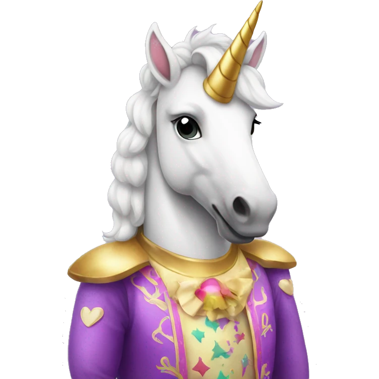 Unicorn wearing carnival costume  emoji