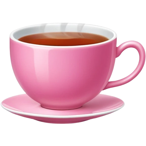 Barbie pink cup with tea emoji