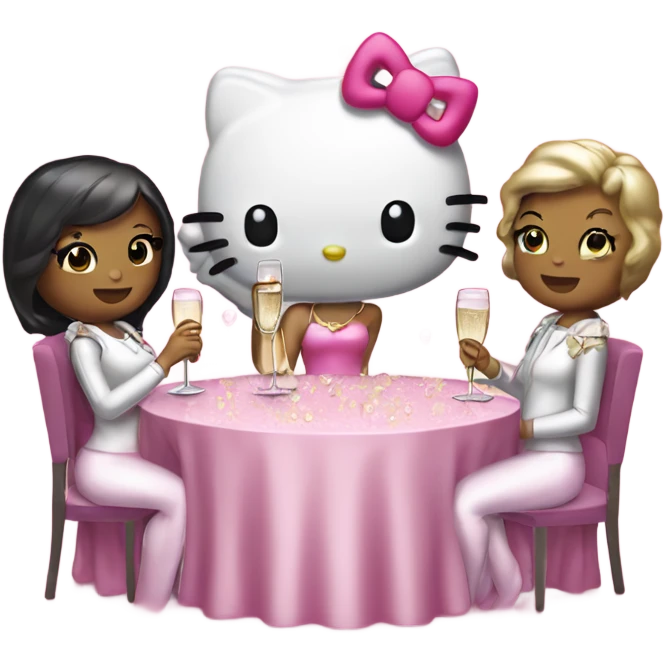 Hello kitty champagne party  emoji