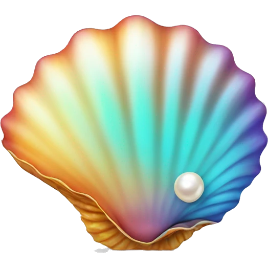Colorfull sea shell with a pearl  emoji