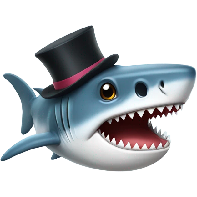 shark with tophat emoji