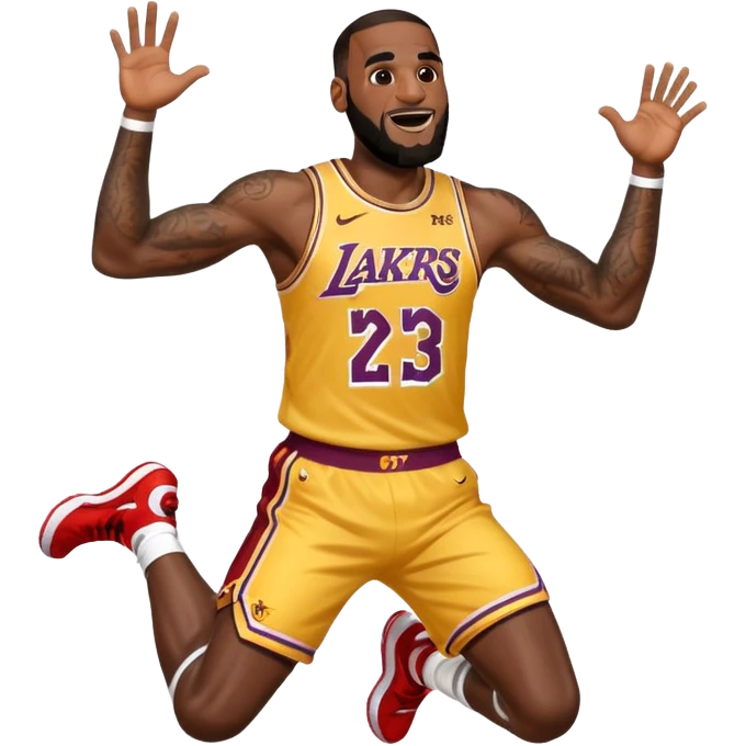 Make a person who looks like LeBron James jumping with excitement  emoji