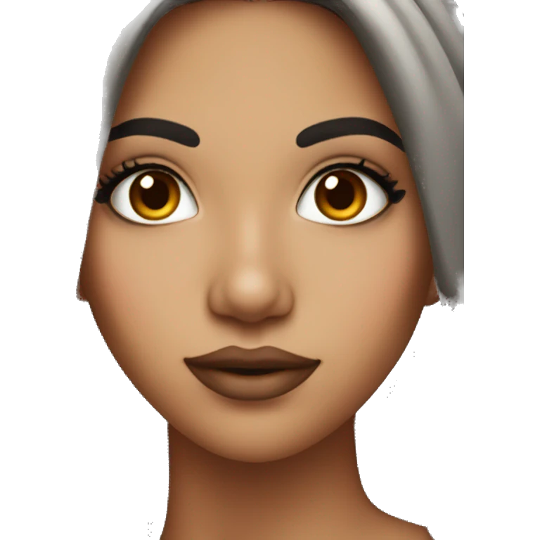 Hispanic girl with makeup emoji