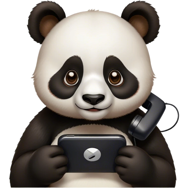 Panda with a phone emoji