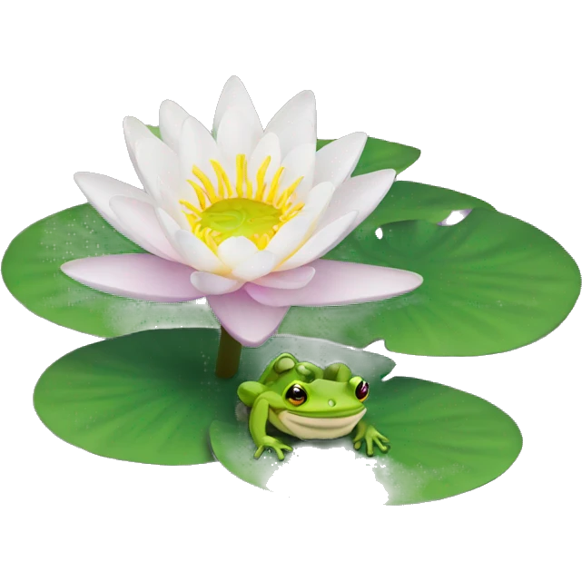 water Lily with Frog emoji