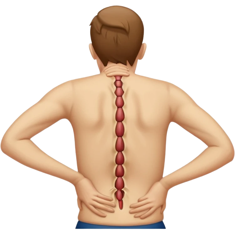 back pain, focus on humen back emoji
