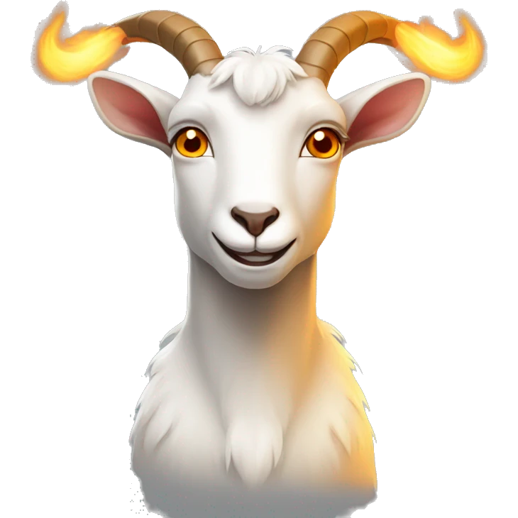 goat with fire eyes and lighting around his body emoji