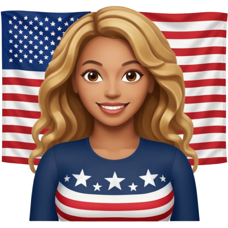 Beyonce with american flag emoji