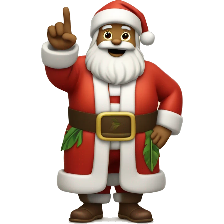 Hawaiian Santa thanksgiving doing the Shaka  emoji