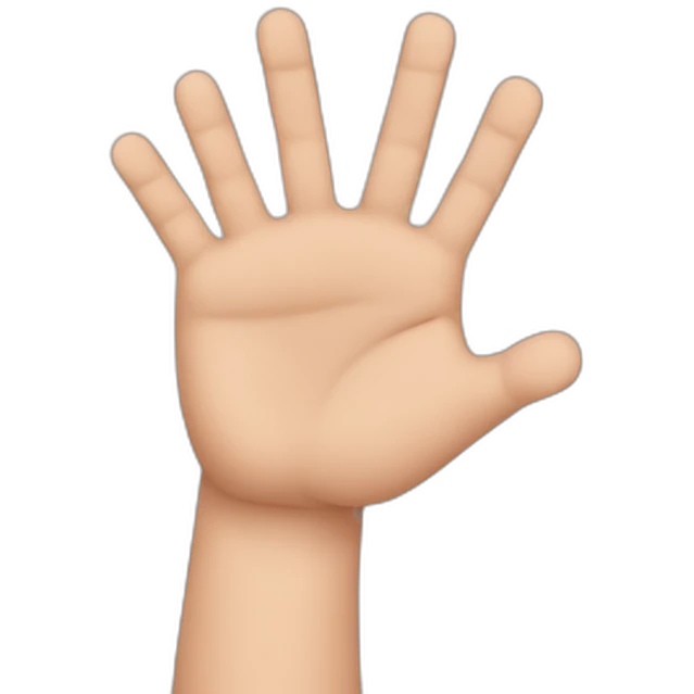 right hand with all fingers up except pinky finger and ring finger emoji