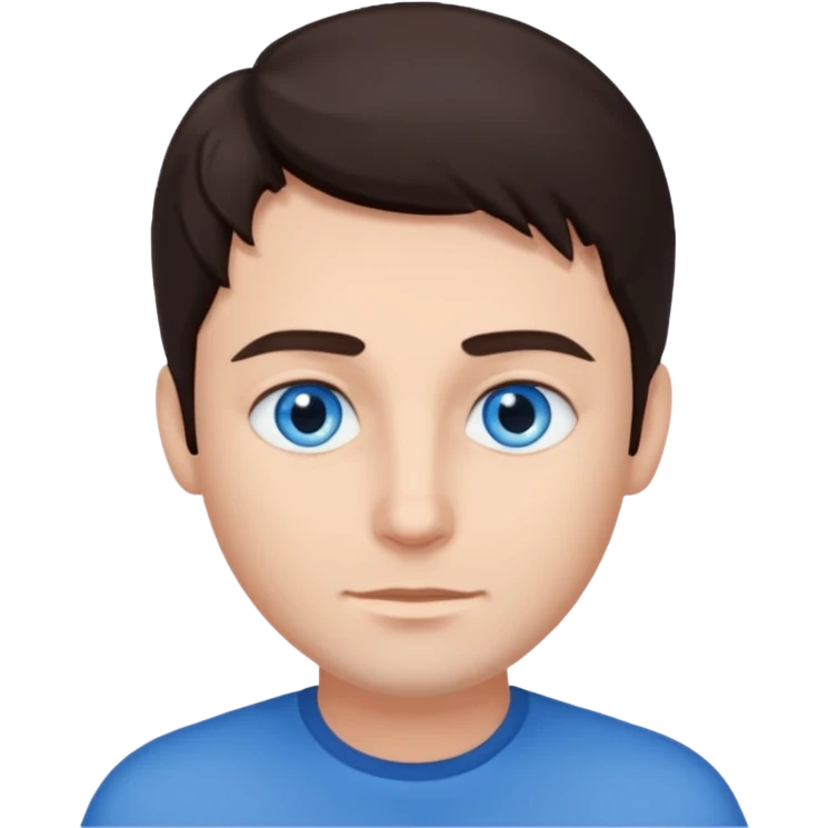 homme yeux bleu azur cheveux brun foncé emoji