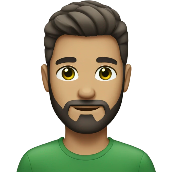 handsome man with beard and green eyes light natural skin emoji