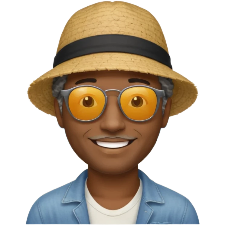 Black man salt n pepper hair smiling with blonde in love on beach make his hair black emoji