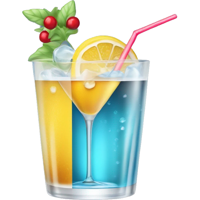 imaginer un emoji qui représente une boisson bleue, comme un cocktail avec des glaçons ou une boisson gazeuse. On pourrait le styliser avec des bulles emoji