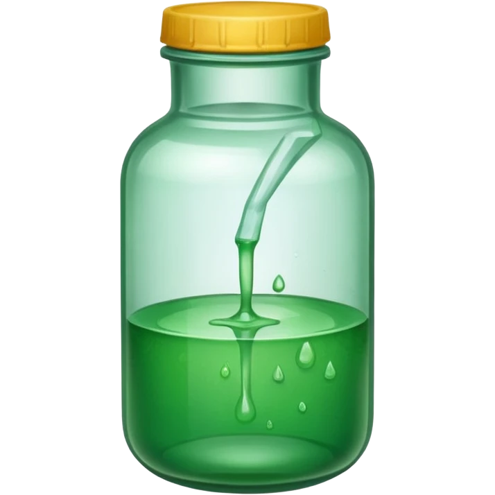 leaking from a chemical jar on the side and leaking some chemical    emoji